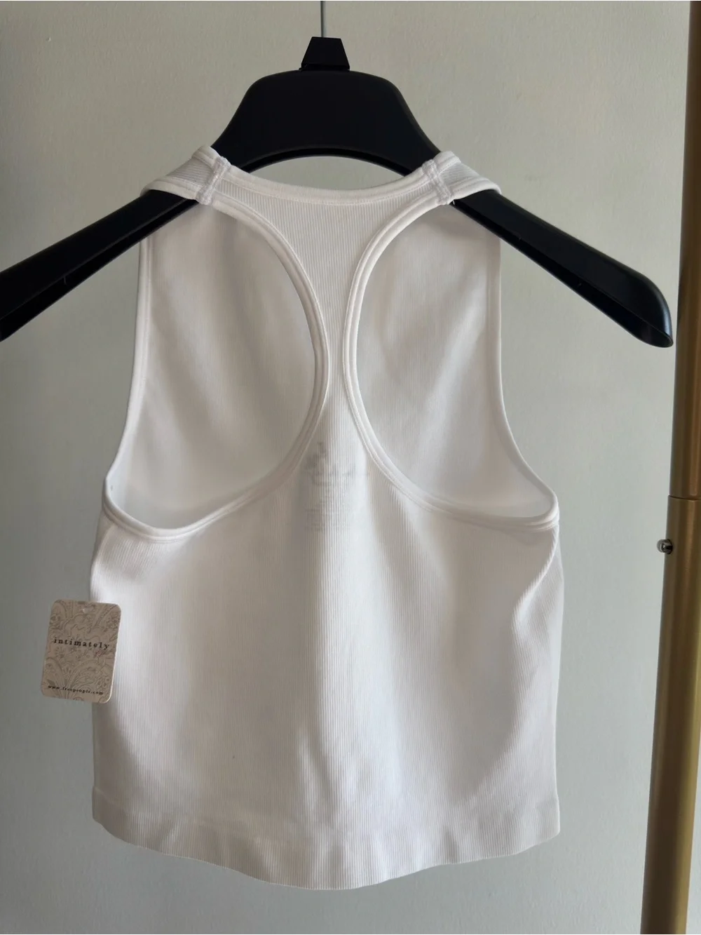 Free People White Ribbed Tank Top